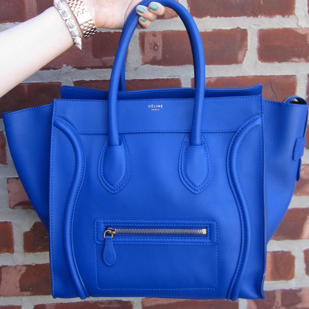 Celine Cobalt Blue Mini Luggage Tote